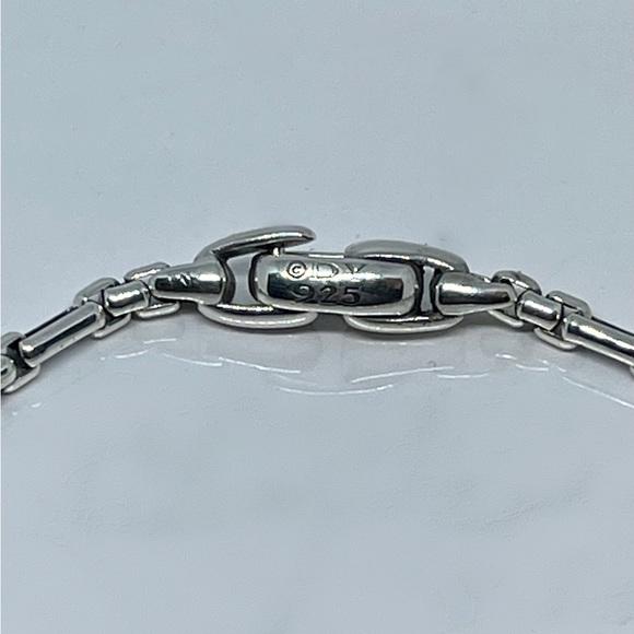 David Yurman Men’s Open Station Box Chain Sterling Silver Bracelet - Picture 2 of 6